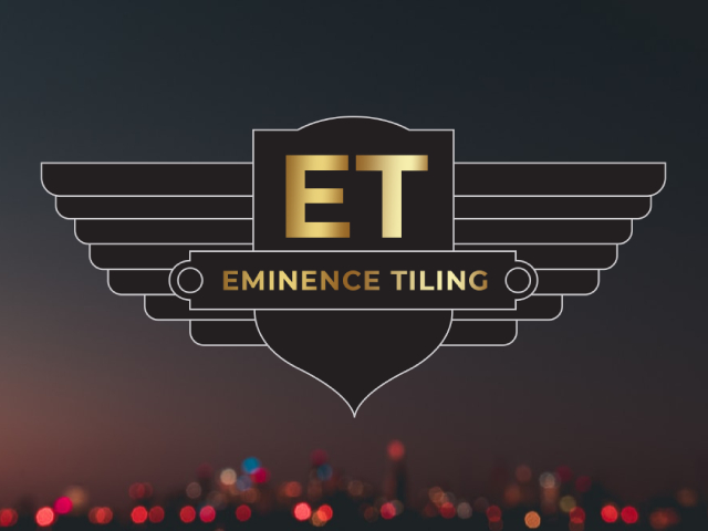 Eminence Tiling youtube video with logo in the middle on a black background